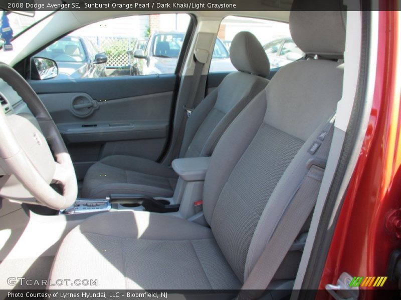 Sunburst Orange Pearl / Dark Khaki/Light Graystone 2008 Dodge Avenger SE