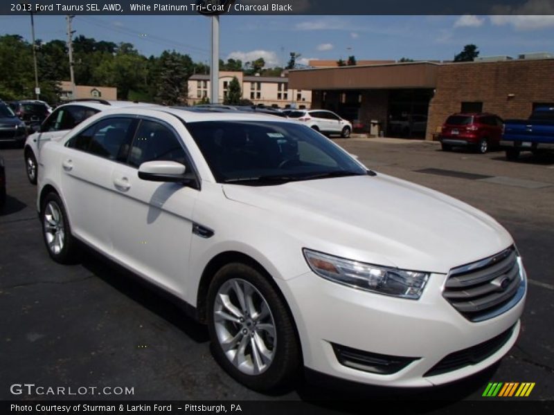 White Platinum Tri-Coat / Charcoal Black 2013 Ford Taurus SEL AWD