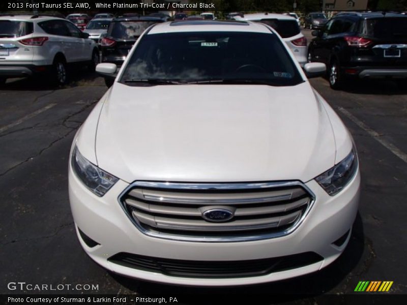 White Platinum Tri-Coat / Charcoal Black 2013 Ford Taurus SEL AWD