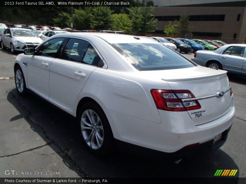 White Platinum Tri-Coat / Charcoal Black 2013 Ford Taurus SEL AWD