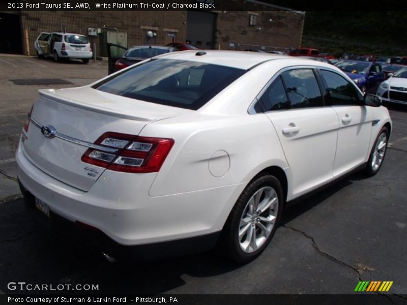 White Platinum Tri-Coat / Charcoal Black 2013 Ford Taurus SEL AWD