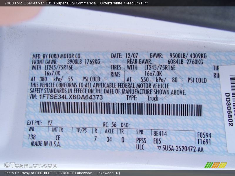 Oxford White / Medium Flint 2008 Ford E Series Van E350 Super Duty Commericial