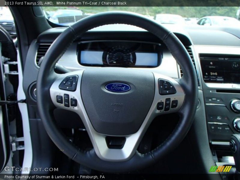 White Platinum Tri-Coat / Charcoal Black 2013 Ford Taurus SEL AWD