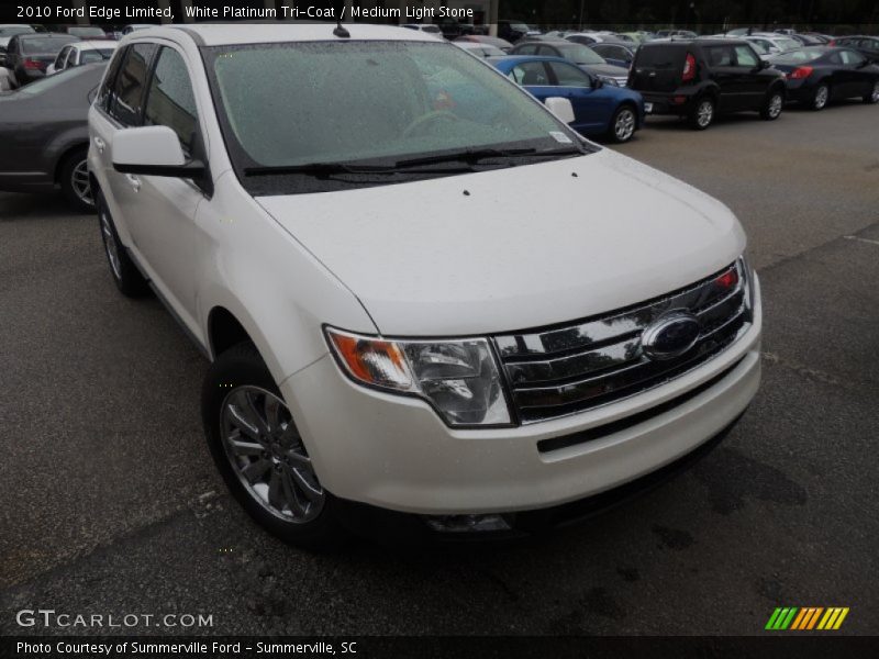 White Platinum Tri-Coat / Medium Light Stone 2010 Ford Edge Limited