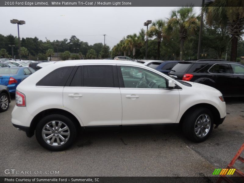 White Platinum Tri-Coat / Medium Light Stone 2010 Ford Edge Limited