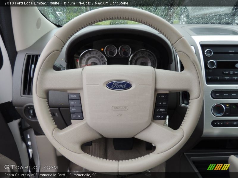 White Platinum Tri-Coat / Medium Light Stone 2010 Ford Edge Limited