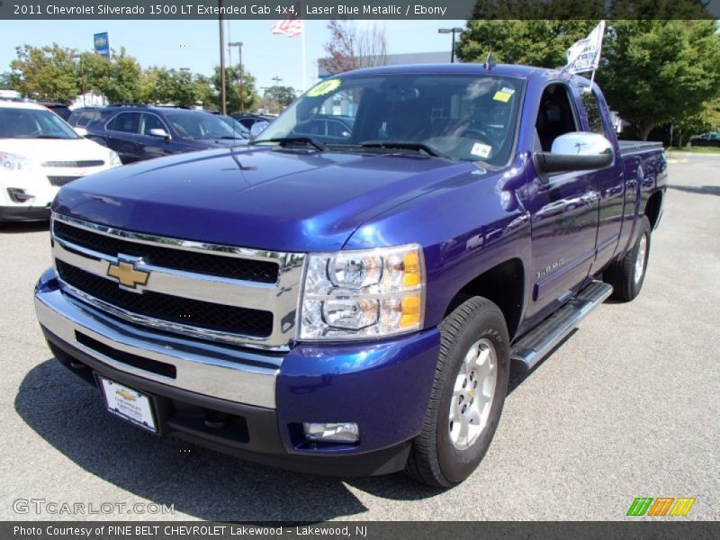 Laser Blue Metallic / Ebony 2011 Chevrolet Silverado 1500 LT Extended Cab 4x4