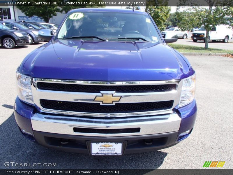 Laser Blue Metallic / Ebony 2011 Chevrolet Silverado 1500 LT Extended Cab 4x4