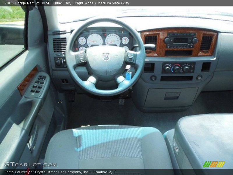 Bright White / Medium Slate Gray 2006 Dodge Ram 2500 SLT Quad Cab