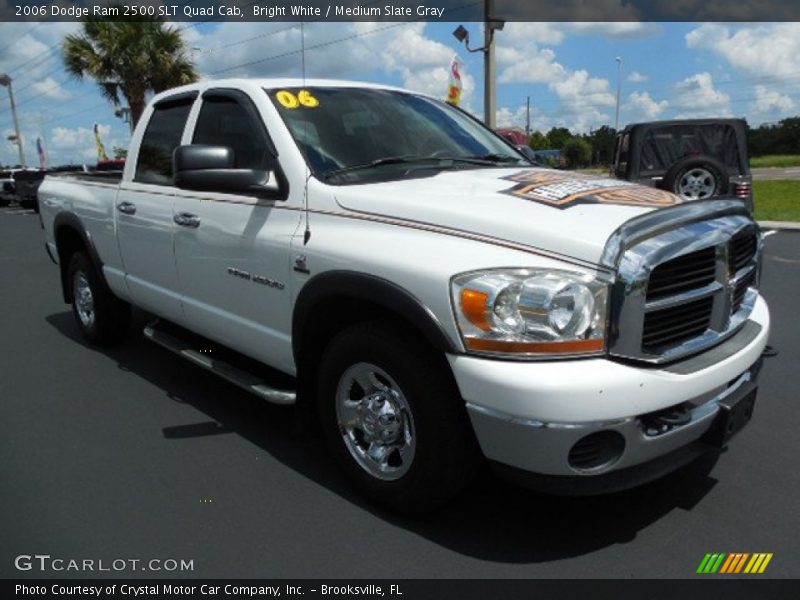 Bright White / Medium Slate Gray 2006 Dodge Ram 2500 SLT Quad Cab