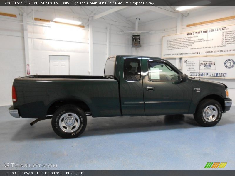 Dark Highland Green Metallic / Medium Graphite Grey 2003 Ford F150 XLT SuperCab