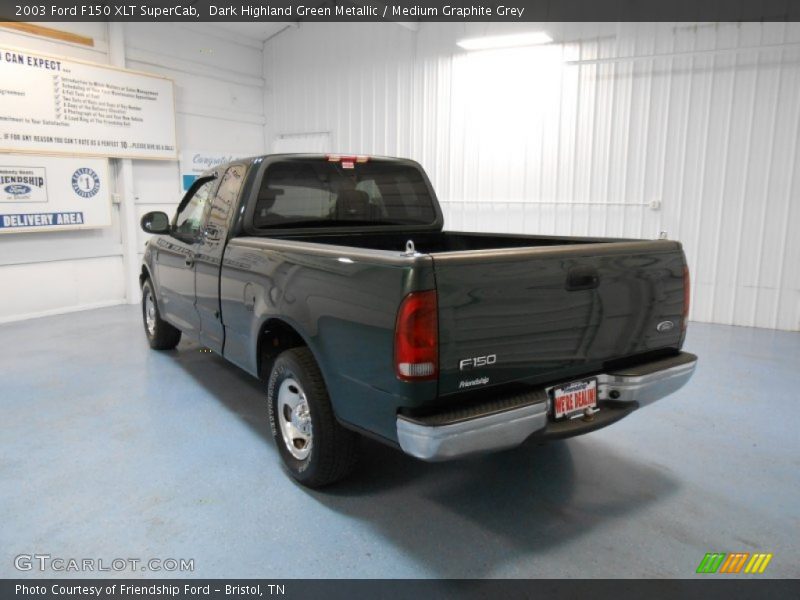 Dark Highland Green Metallic / Medium Graphite Grey 2003 Ford F150 XLT SuperCab
