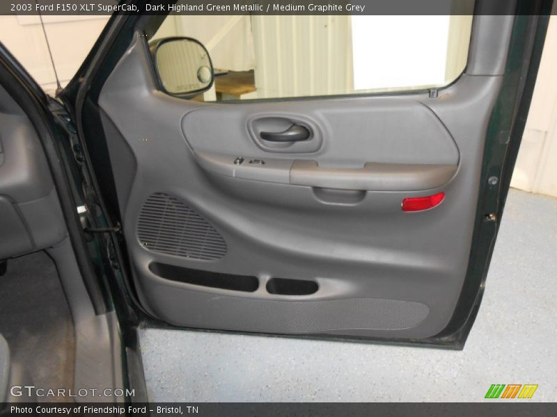 Dark Highland Green Metallic / Medium Graphite Grey 2003 Ford F150 XLT SuperCab