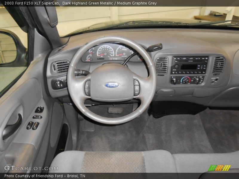 Dark Highland Green Metallic / Medium Graphite Grey 2003 Ford F150 XLT SuperCab