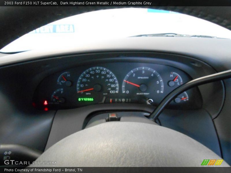 Dark Highland Green Metallic / Medium Graphite Grey 2003 Ford F150 XLT SuperCab