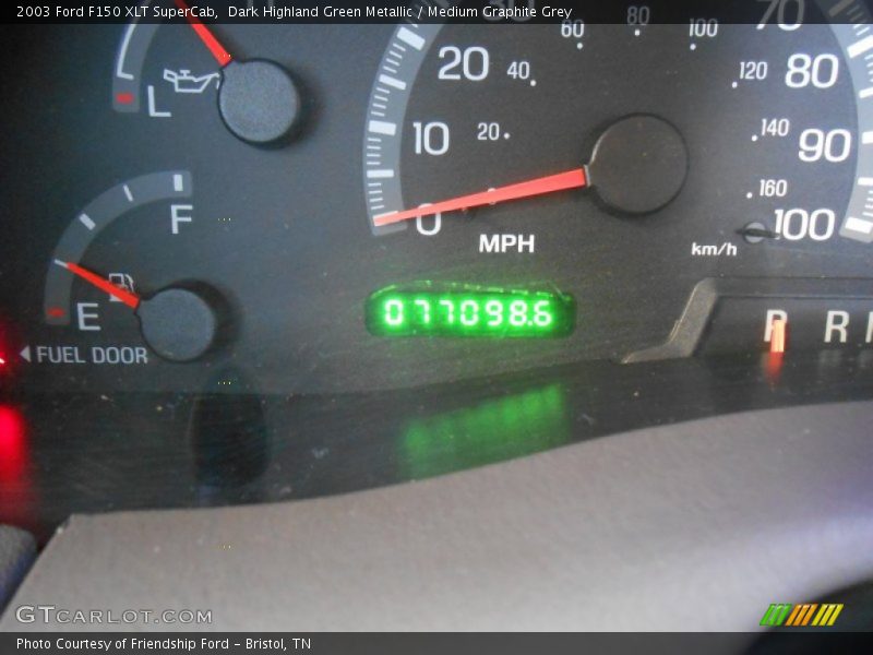 Dark Highland Green Metallic / Medium Graphite Grey 2003 Ford F150 XLT SuperCab