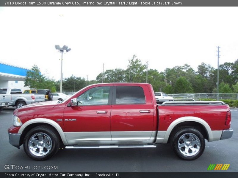 Inferno Red Crystal Pearl / Light Pebble Beige/Bark Brown 2010 Dodge Ram 1500 Laramie Crew Cab