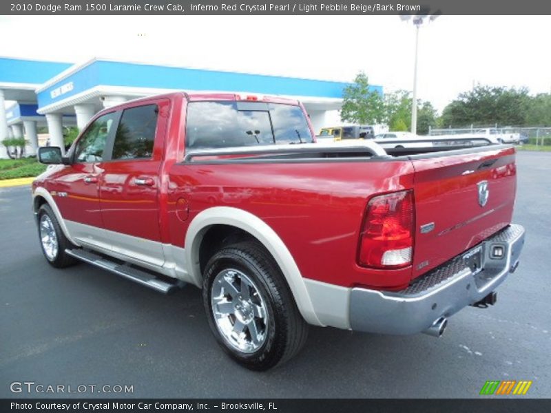 Inferno Red Crystal Pearl / Light Pebble Beige/Bark Brown 2010 Dodge Ram 1500 Laramie Crew Cab