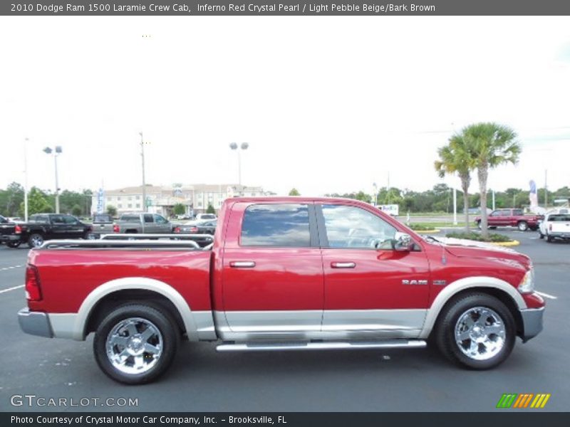 Inferno Red Crystal Pearl / Light Pebble Beige/Bark Brown 2010 Dodge Ram 1500 Laramie Crew Cab