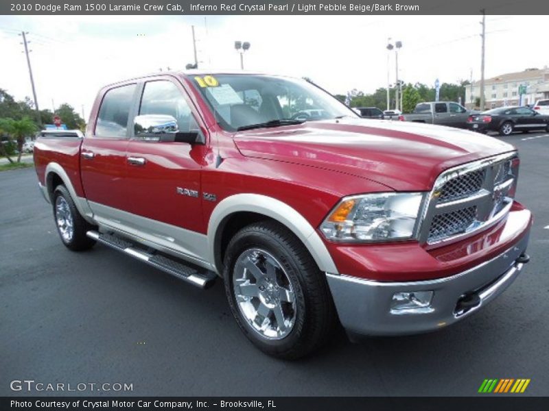 Inferno Red Crystal Pearl / Light Pebble Beige/Bark Brown 2010 Dodge Ram 1500 Laramie Crew Cab