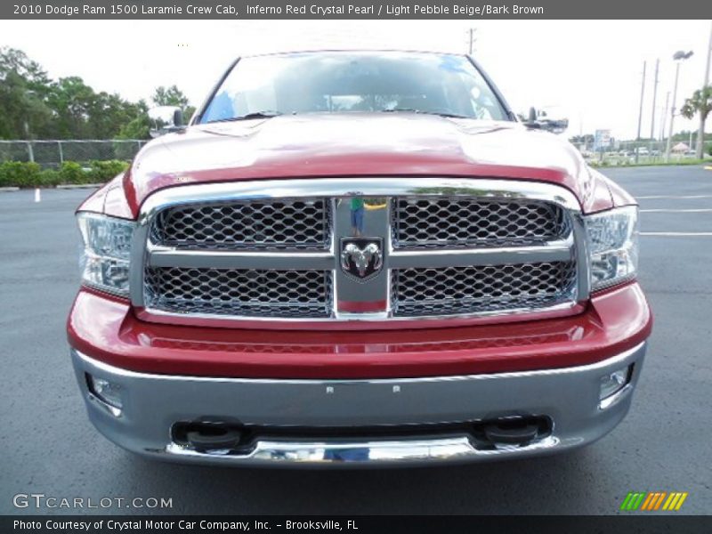 Inferno Red Crystal Pearl / Light Pebble Beige/Bark Brown 2010 Dodge Ram 1500 Laramie Crew Cab