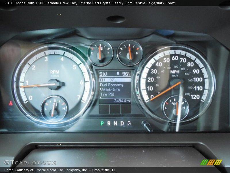 Inferno Red Crystal Pearl / Light Pebble Beige/Bark Brown 2010 Dodge Ram 1500 Laramie Crew Cab