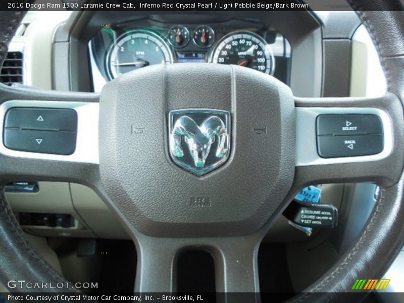 Inferno Red Crystal Pearl / Light Pebble Beige/Bark Brown 2010 Dodge Ram 1500 Laramie Crew Cab