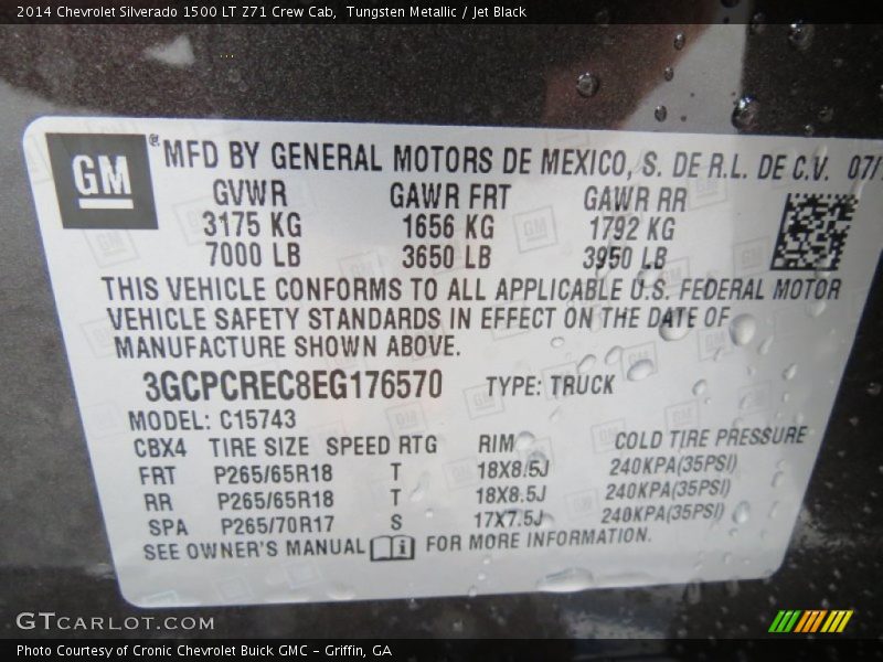 Tungsten Metallic / Jet Black 2014 Chevrolet Silverado 1500 LT Z71 Crew Cab