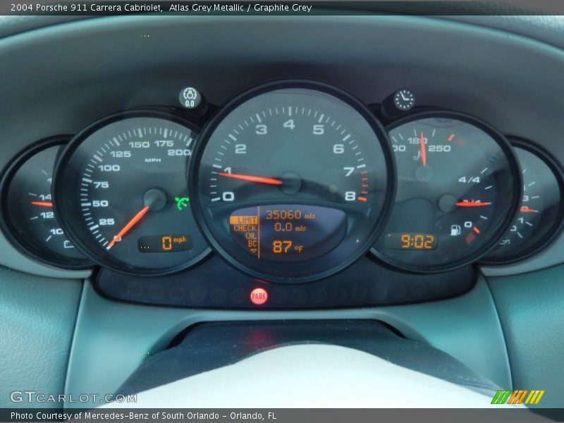 Atlas Grey Metallic / Graphite Grey 2004 Porsche 911 Carrera Cabriolet