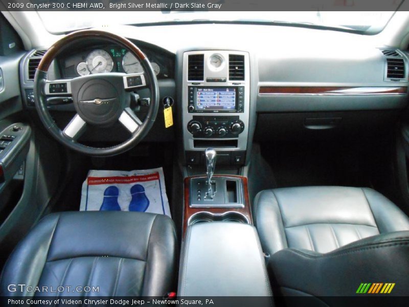 Bright Silver Metallic / Dark Slate Gray 2009 Chrysler 300 C HEMI AWD