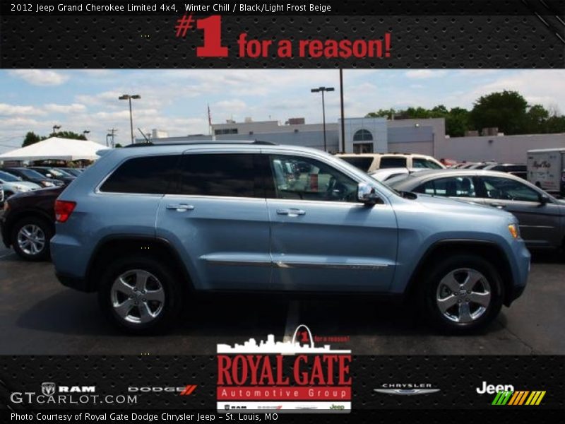 Winter Chill / Black/Light Frost Beige 2012 Jeep Grand Cherokee Limited 4x4