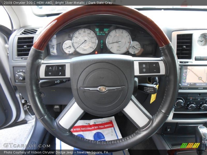 Bright Silver Metallic / Dark Slate Gray 2009 Chrysler 300 C HEMI AWD