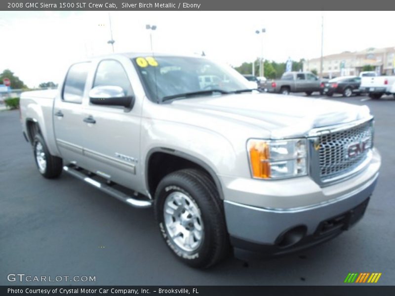 Silver Birch Metallic / Ebony 2008 GMC Sierra 1500 SLT Crew Cab