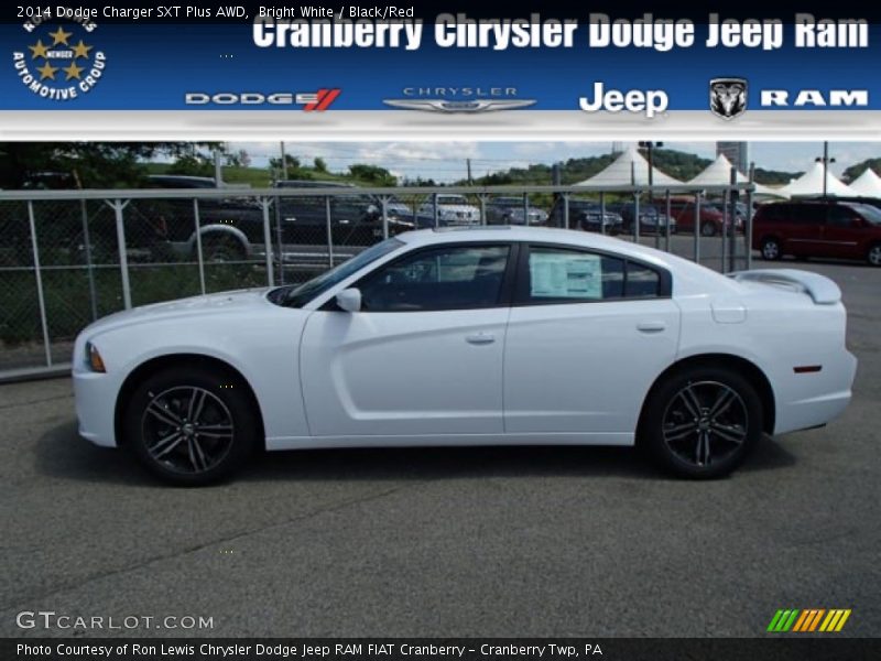 Bright White / Black/Red 2014 Dodge Charger SXT Plus AWD