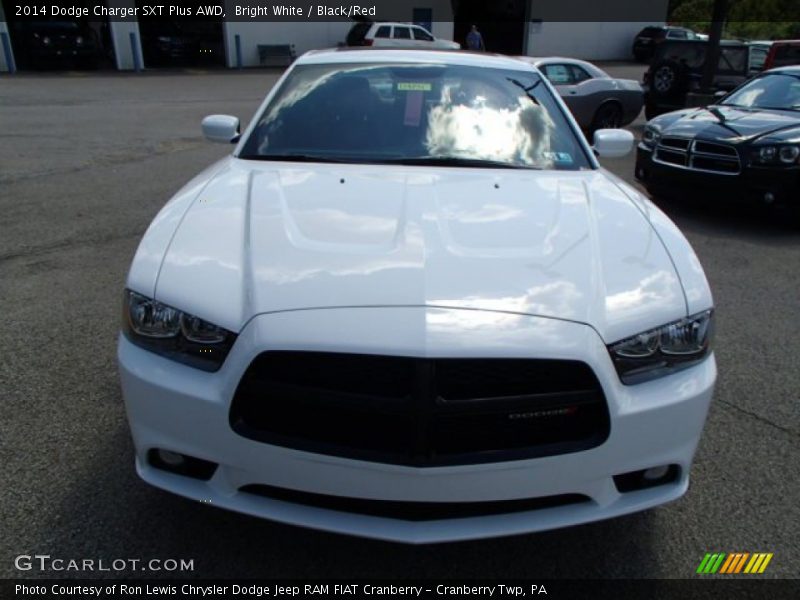Bright White / Black/Red 2014 Dodge Charger SXT Plus AWD