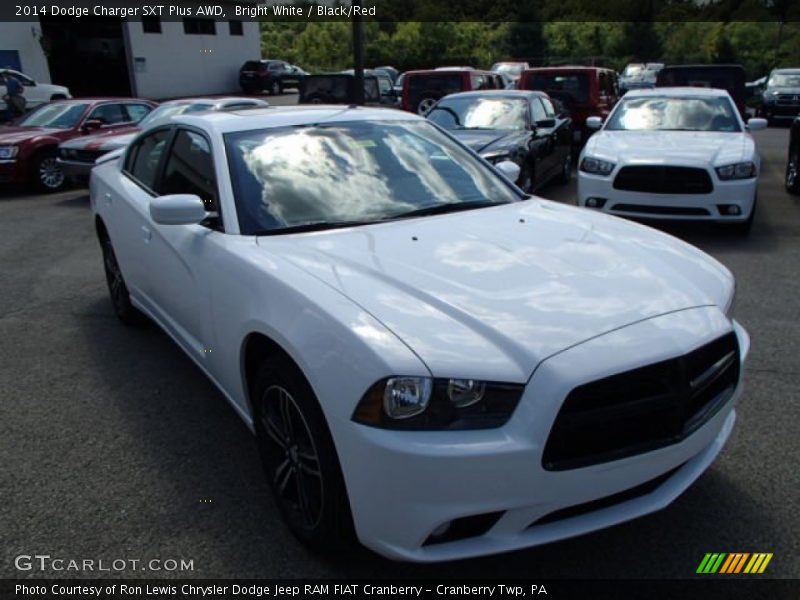 Bright White / Black/Red 2014 Dodge Charger SXT Plus AWD