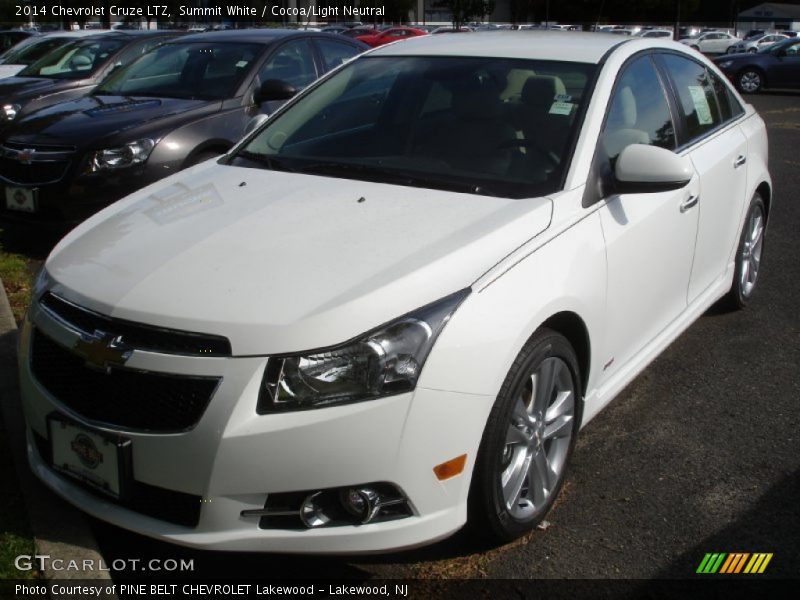 Summit White / Cocoa/Light Neutral 2014 Chevrolet Cruze LTZ