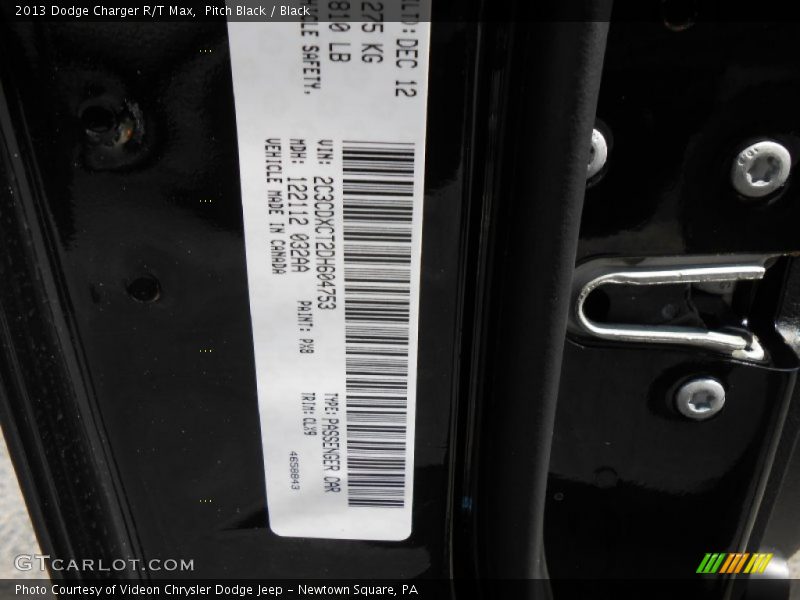 Pitch Black / Black 2013 Dodge Charger R/T Max