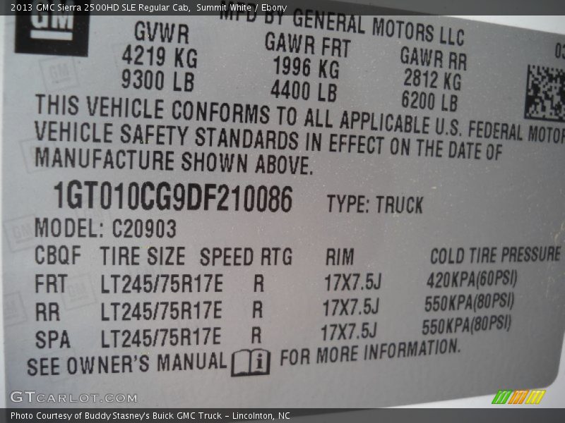 Summit White / Ebony 2013 GMC Sierra 2500HD SLE Regular Cab