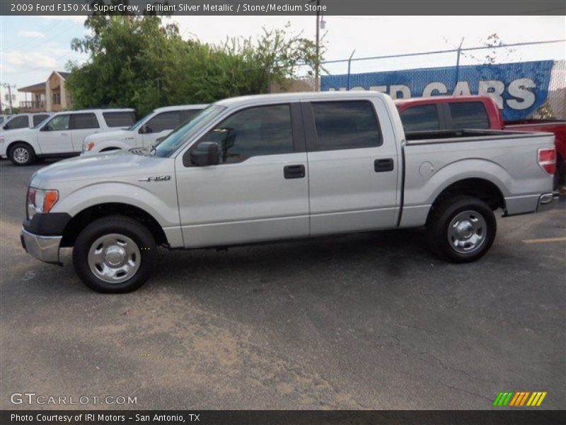Brilliant Silver Metallic / Stone/Medium Stone 2009 Ford F150 XL SuperCrew