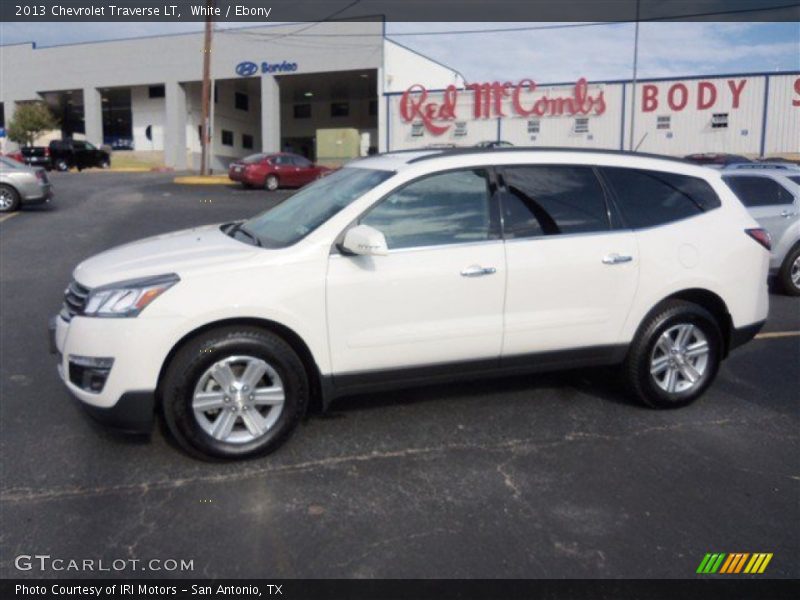 White / Ebony 2013 Chevrolet Traverse LT