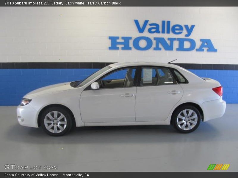 Satin White Pearl / Carbon Black 2010 Subaru Impreza 2.5i Sedan