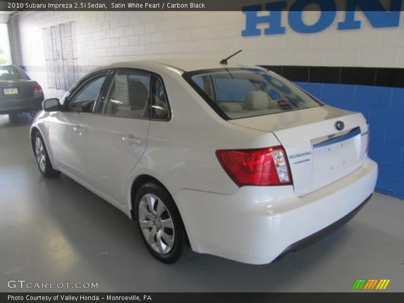 Satin White Pearl / Carbon Black 2010 Subaru Impreza 2.5i Sedan