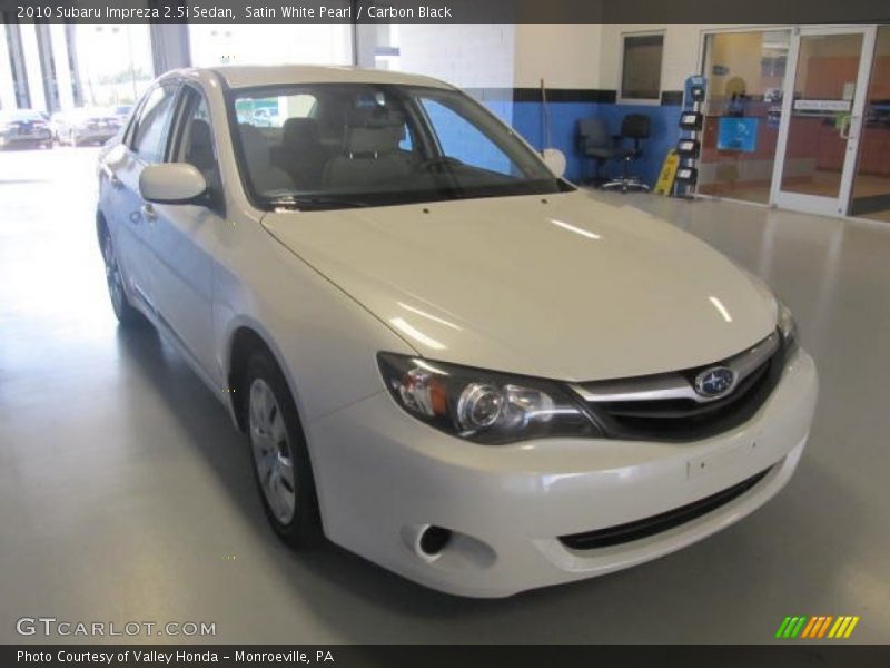 Satin White Pearl / Carbon Black 2010 Subaru Impreza 2.5i Sedan