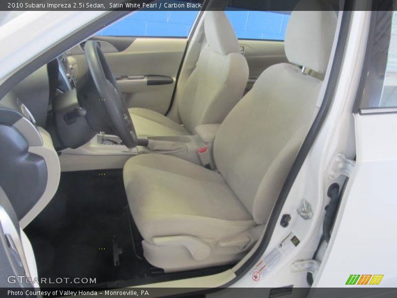 Satin White Pearl / Carbon Black 2010 Subaru Impreza 2.5i Sedan