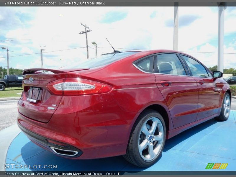 Ruby Red / Charcoal Black 2014 Ford Fusion SE EcoBoost
