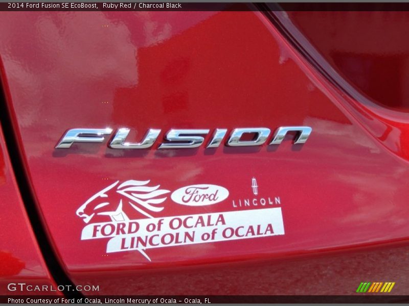 Ruby Red / Charcoal Black 2014 Ford Fusion SE EcoBoost