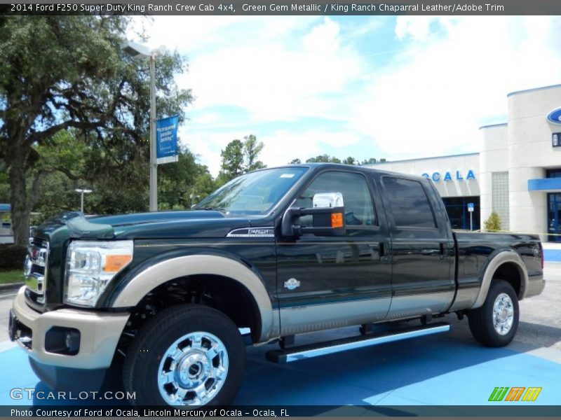 Green Gem Metallic / King Ranch Chaparral Leather/Adobe Trim 2014 Ford F250 Super Duty King Ranch Crew Cab 4x4