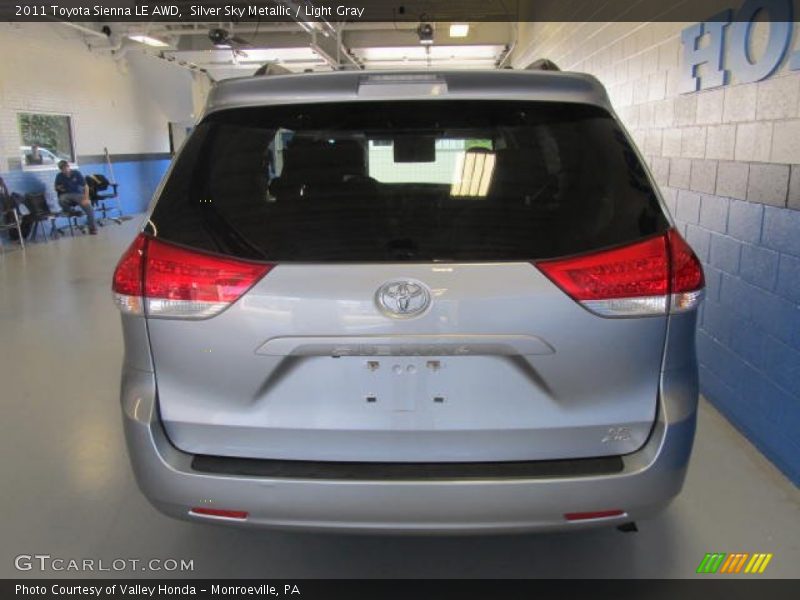 Silver Sky Metallic / Light Gray 2011 Toyota Sienna LE AWD