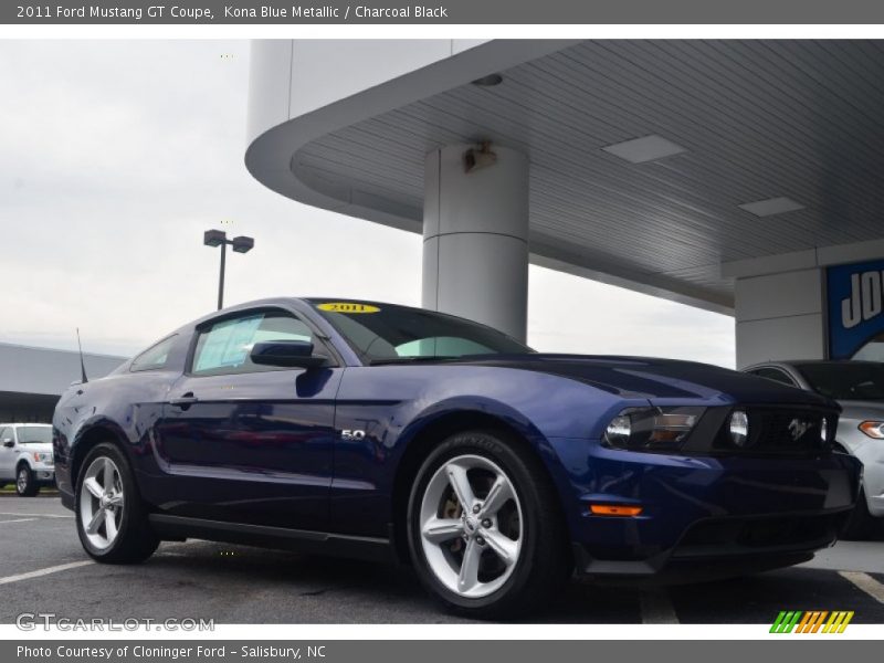 Kona Blue Metallic / Charcoal Black 2011 Ford Mustang GT Coupe